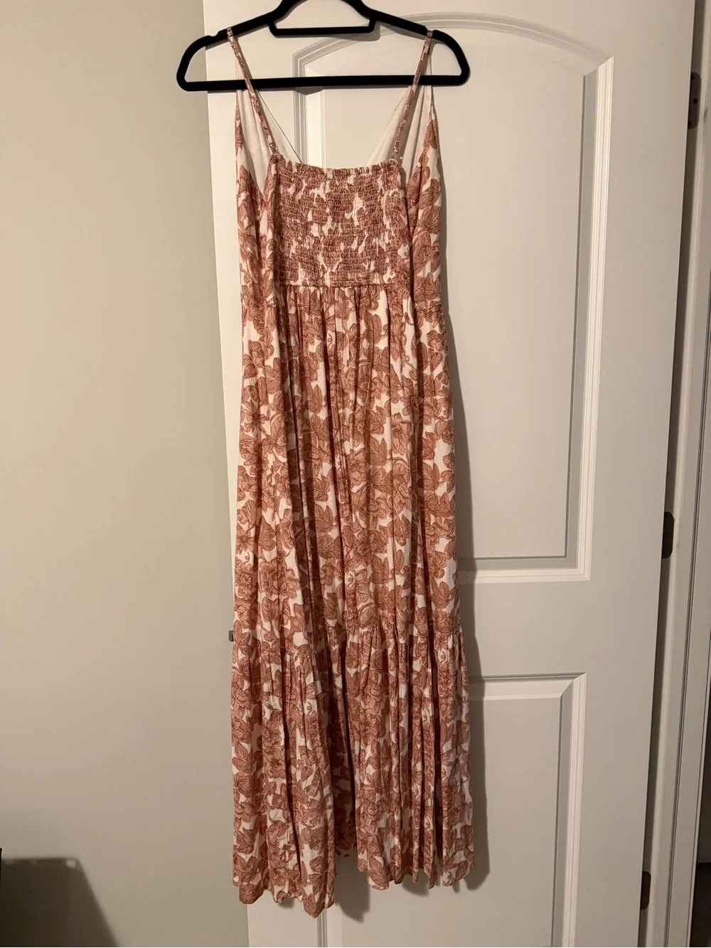 Abercrombie & Fitch Dusty rust Floral V-Neck Spaghetti Strap Maxi Dress